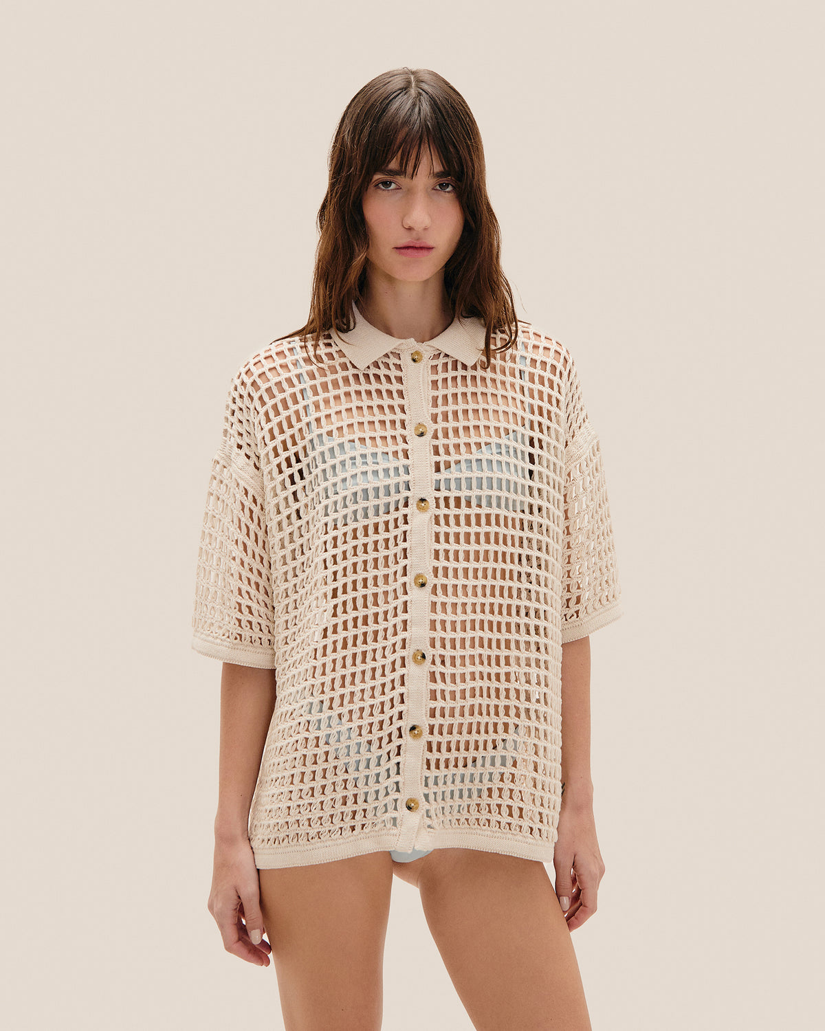 .SHEILA KNIT SHIRT IVORY