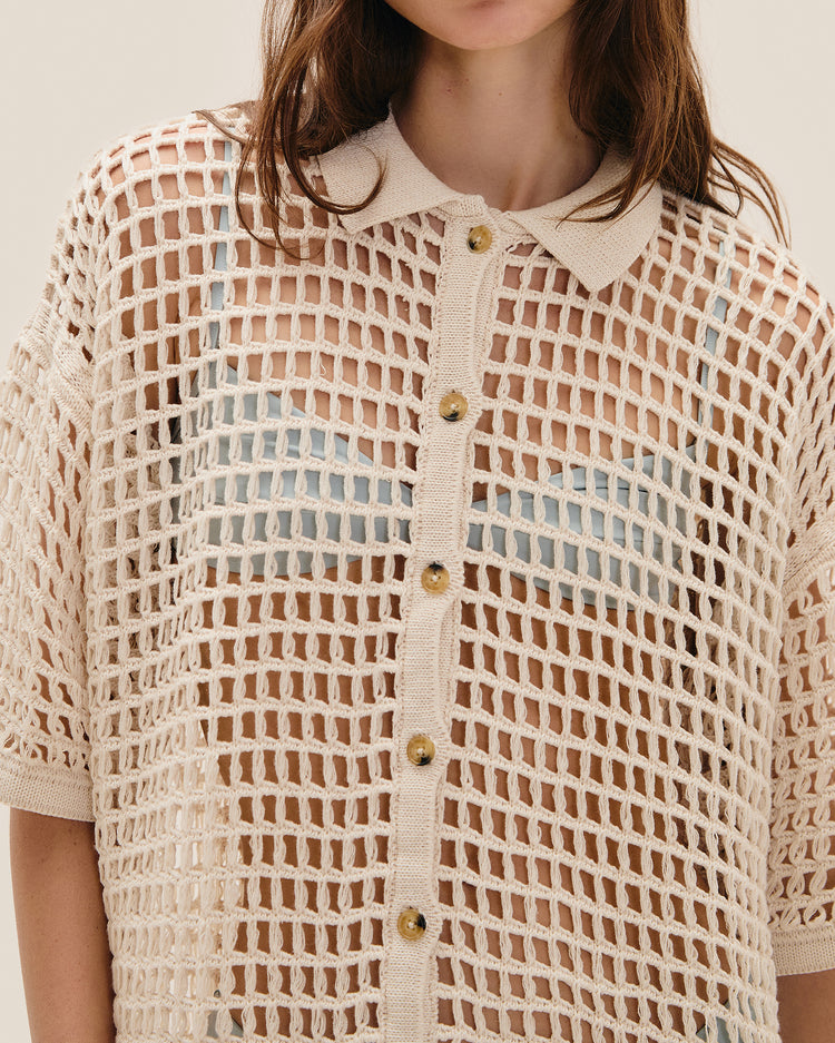 .SHEILA KNIT SHIRT IVORY
