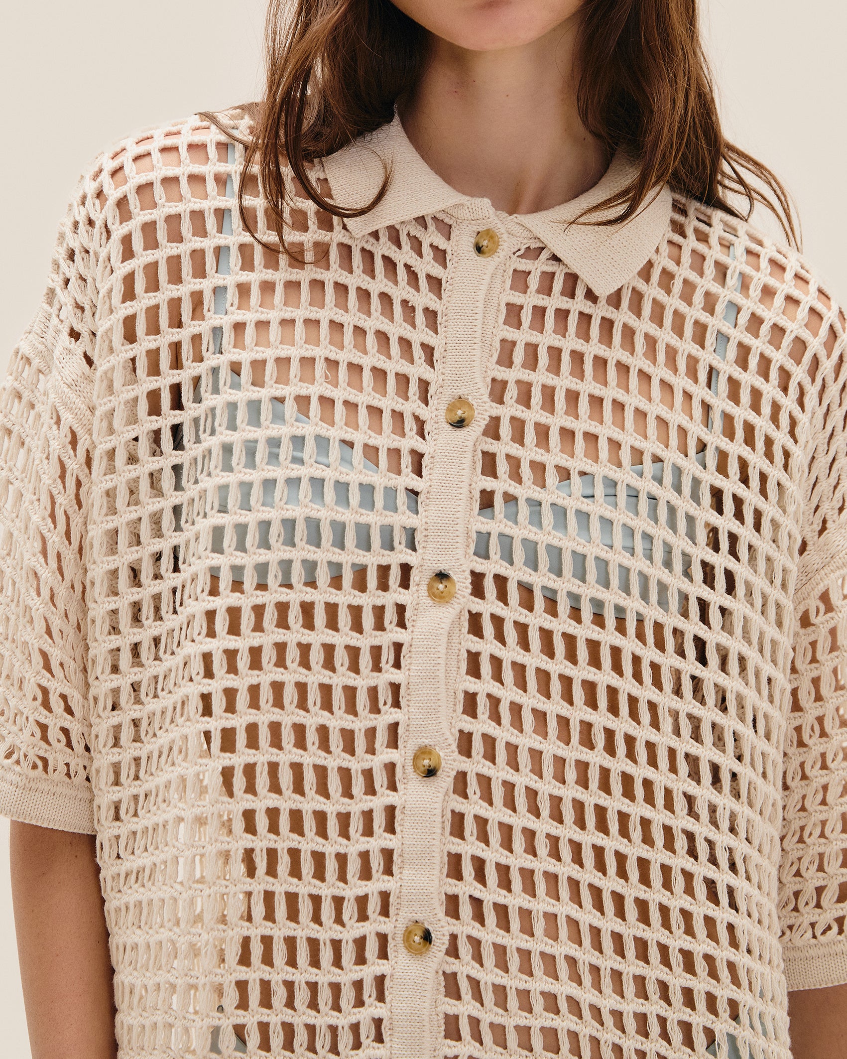 .SHEILA KNIT SHIRT IVORY
