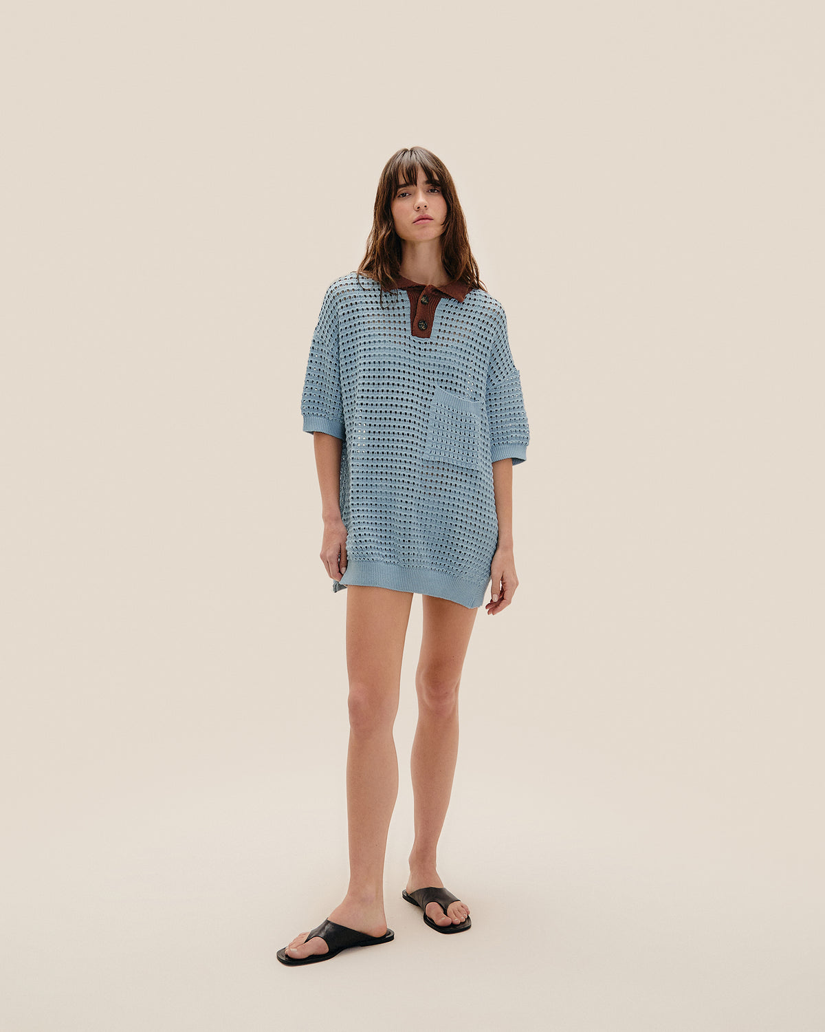 STRIPES JOANA KNIT SHIRT BARDI BLUE