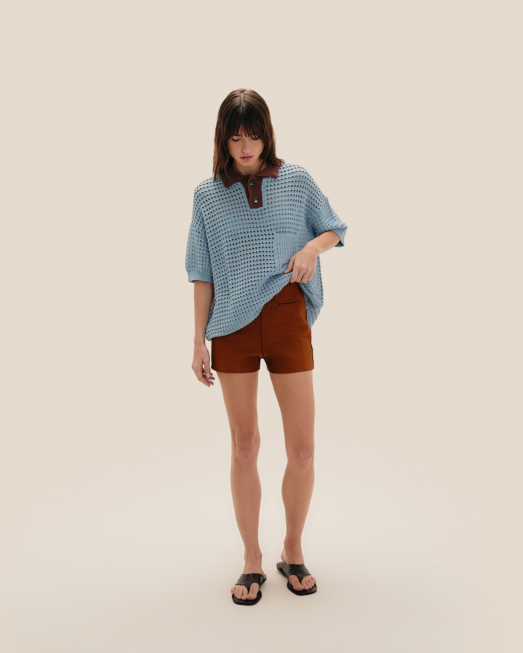 STRIPES JOANA KNIT SHIRT BARDI BLUE