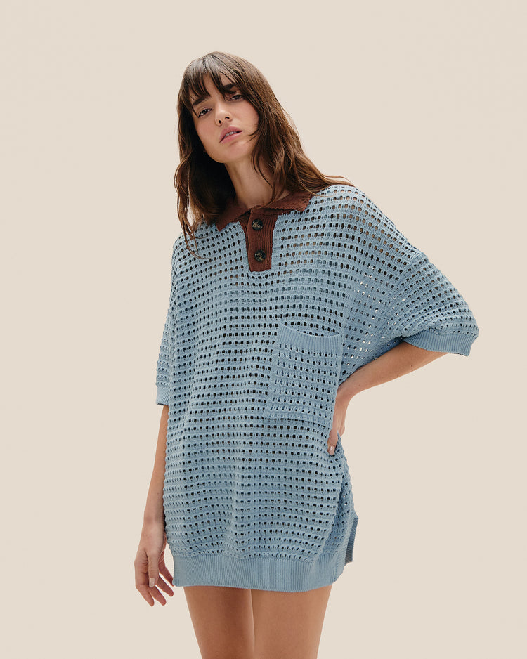 STRIPES JOANA KNIT SHIRT BARDI BLUE