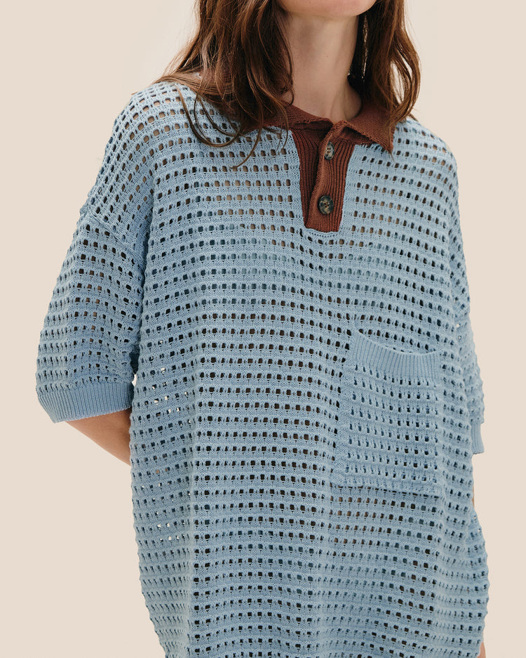 STRIPES JOANA KNIT SHIRT BARDI BLUE