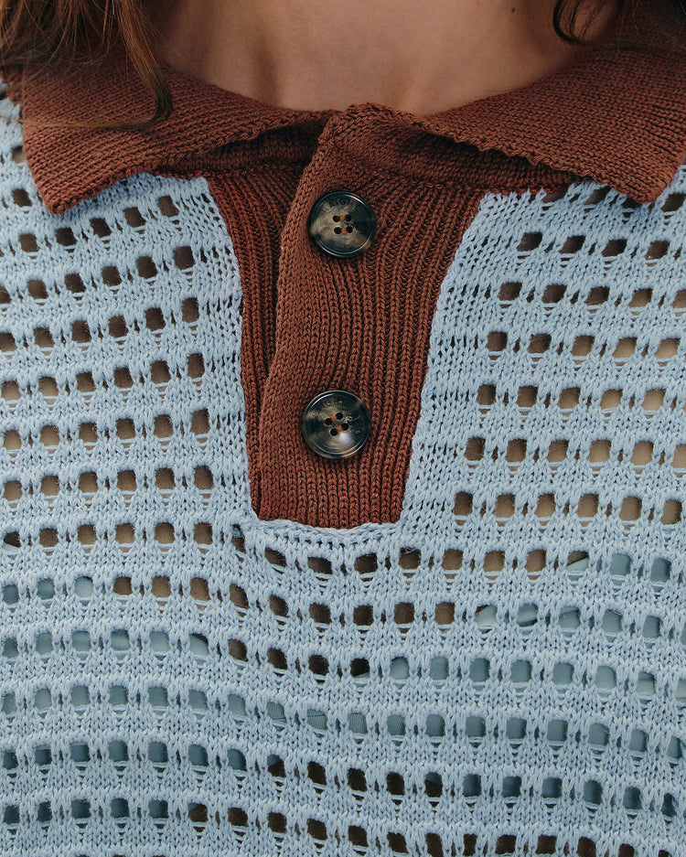 STRIPES JOANA KNIT SHIRT BARDI BLUE