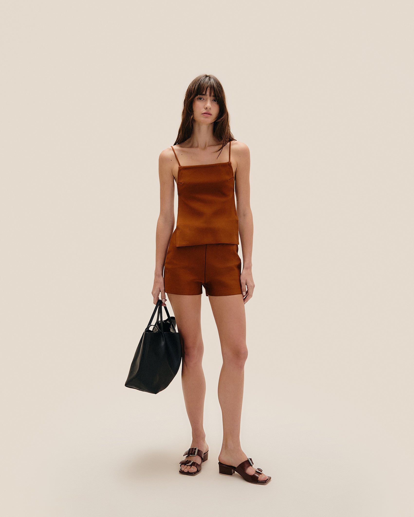 CHEMISIER EN MAILLE CLARICE MARRON MOYEN