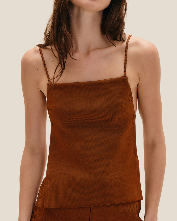 CHEMISIER EN MAILLE CLARICE MARRON MOYEN