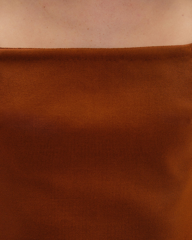 CHEMISIER EN MAILLE CLARICE MARRON MOYEN