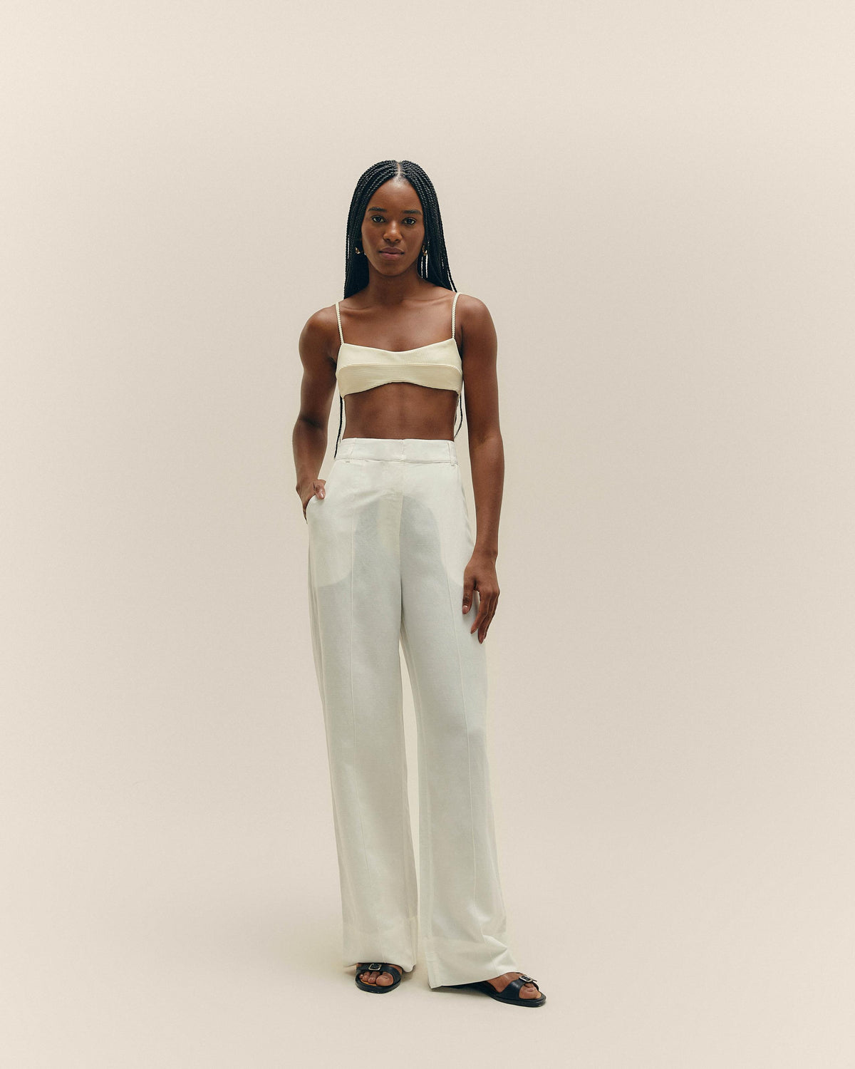 .VERENA PANTALONI BIANCO SPORCO