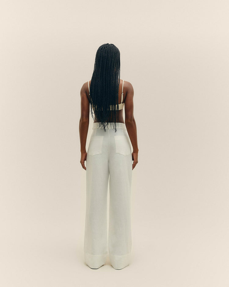 .VERENA PANTALONI BIANCO SPORCO