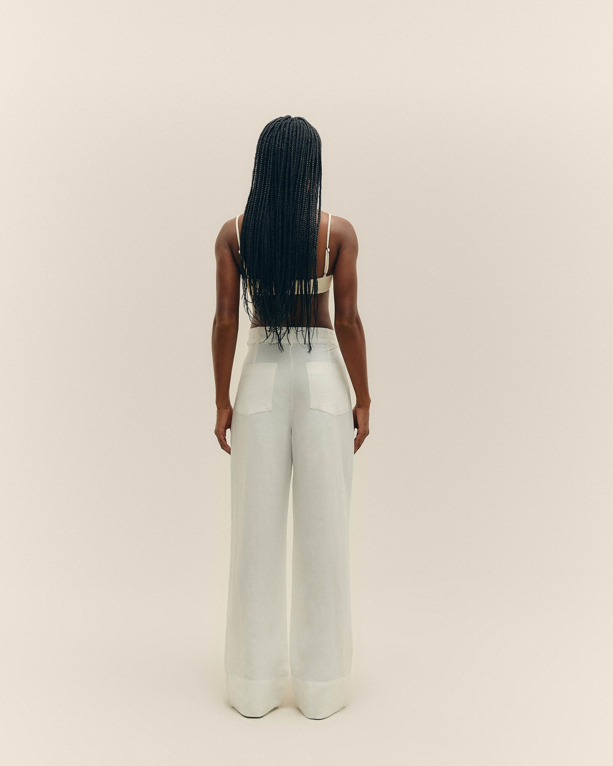 .VERENA PANTALONI BIANCO SPORCO
