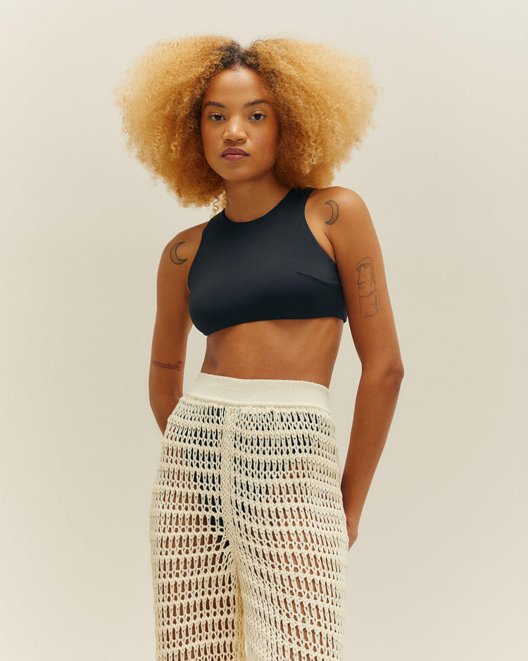 PANTALONI IN MAGLIA OLIVIA BIANCO SPORCO