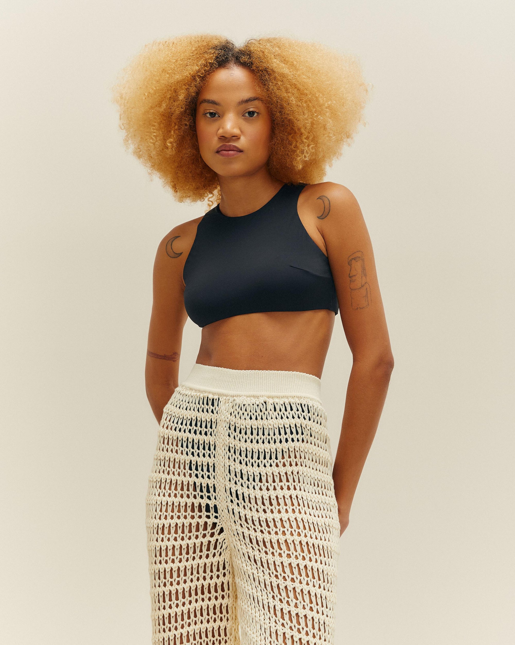 PANTALONI IN MAGLIA OLIVIA BIANCO SPORCO