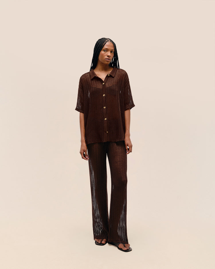 KNIT REBECA PANTS BRAUNA BROWN