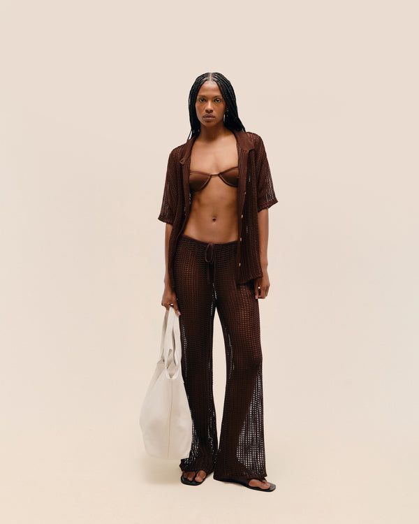 KNIT REBECA PANTS BRAUNA BROWN