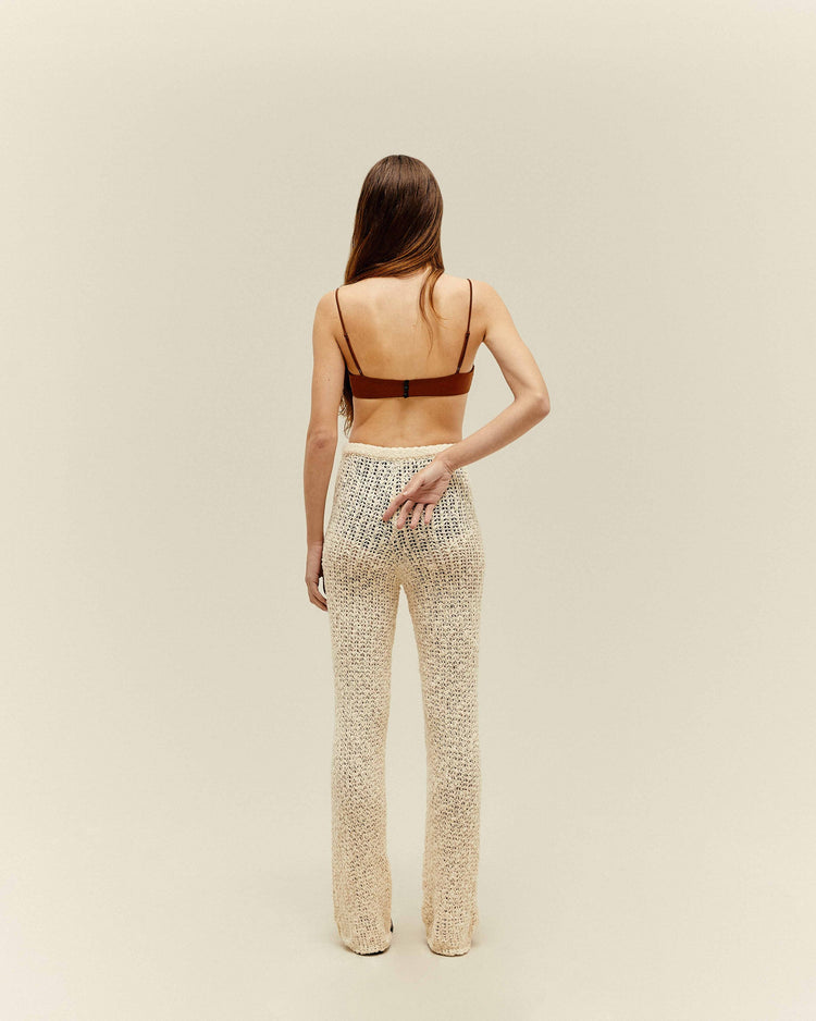 PANTALONI KNIT VICTORIA BIANCO SPORCO