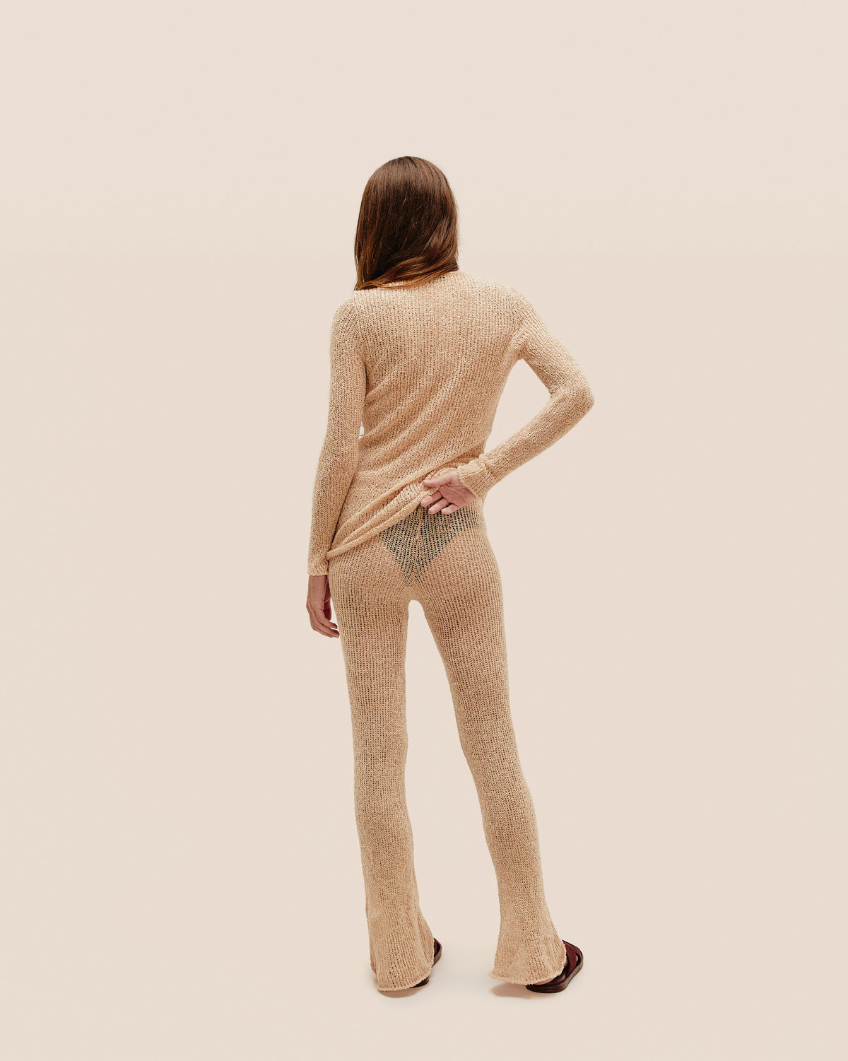 CECILIA KNIT PANTS IN CUBAN SAND