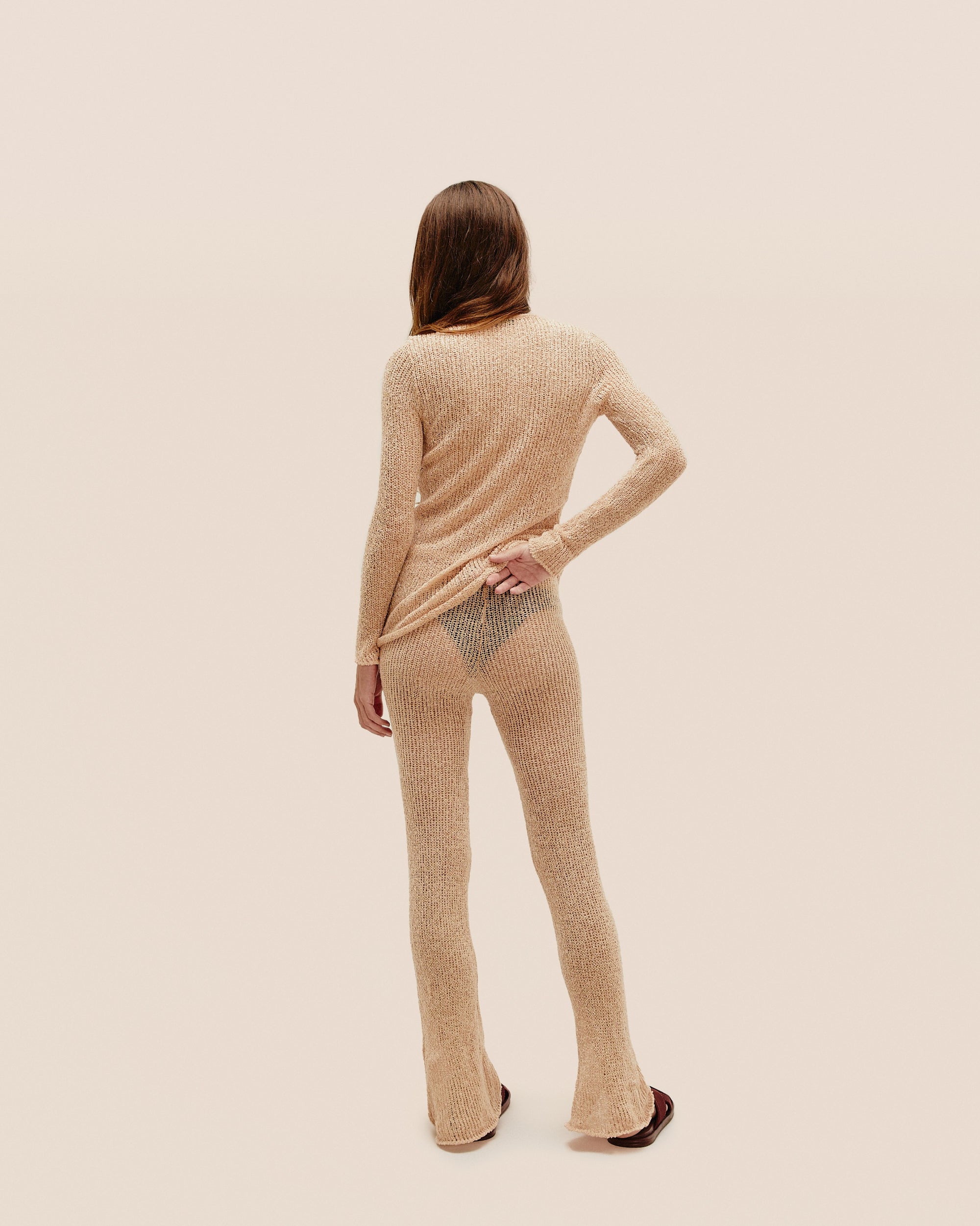 CECILIA KNIT PANTS IN CUBAN SAND