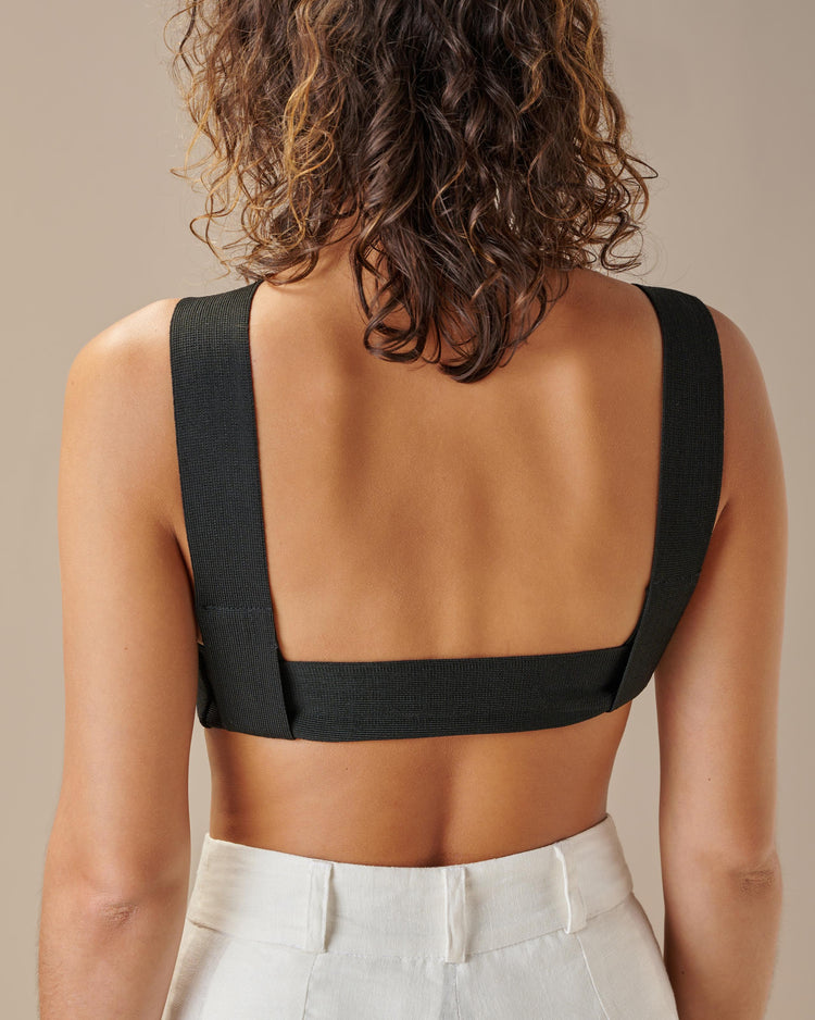 KNIT STRAPS TOP BLACK
