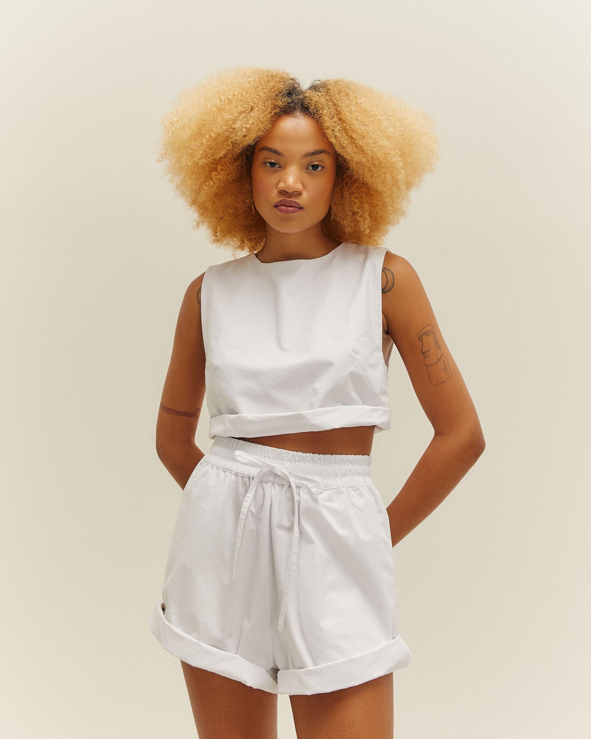 DORA TOP BIANCO SPORCO