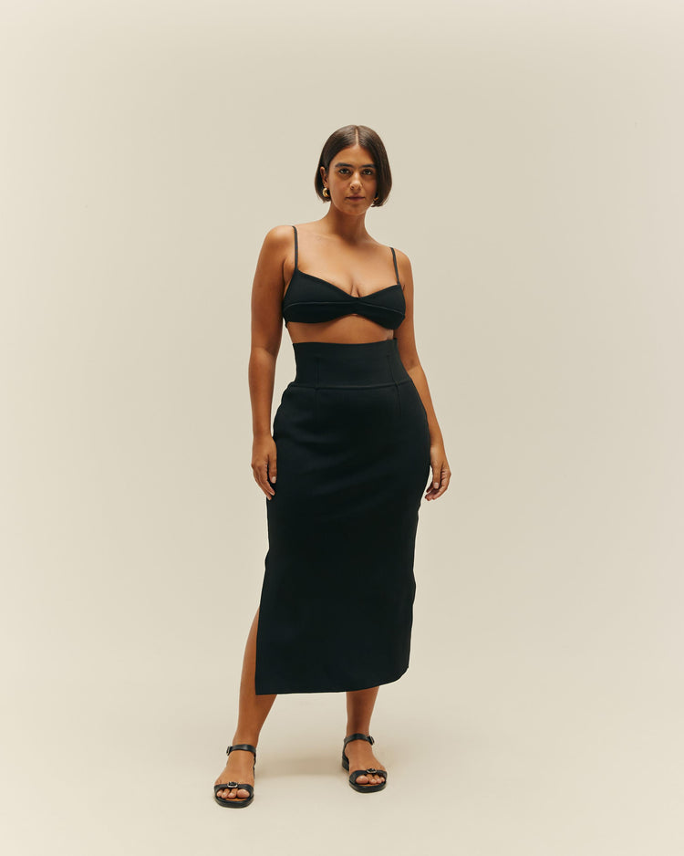 TOP MONICA EN MAILLE NOIR