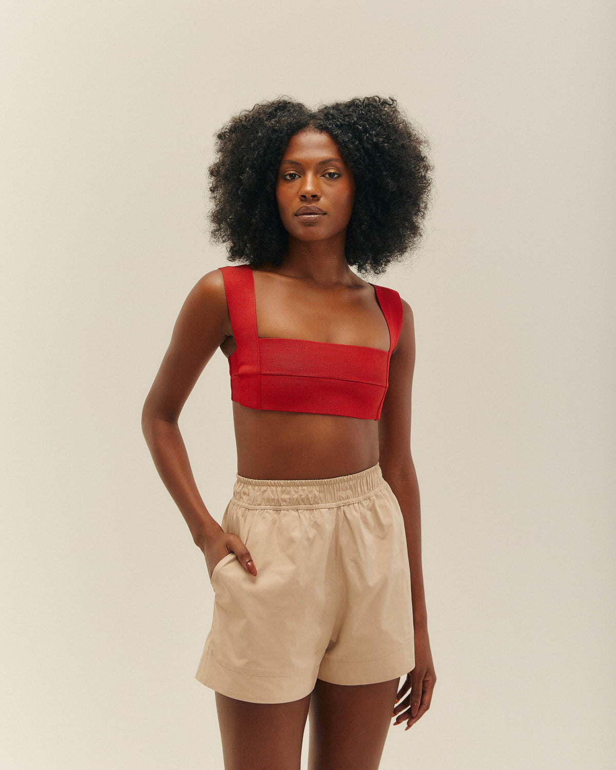 TOP AMANDA EN MAILLE ROUGE SHIFT