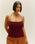 TOP LAILA EN MAILLE BORDEAUX