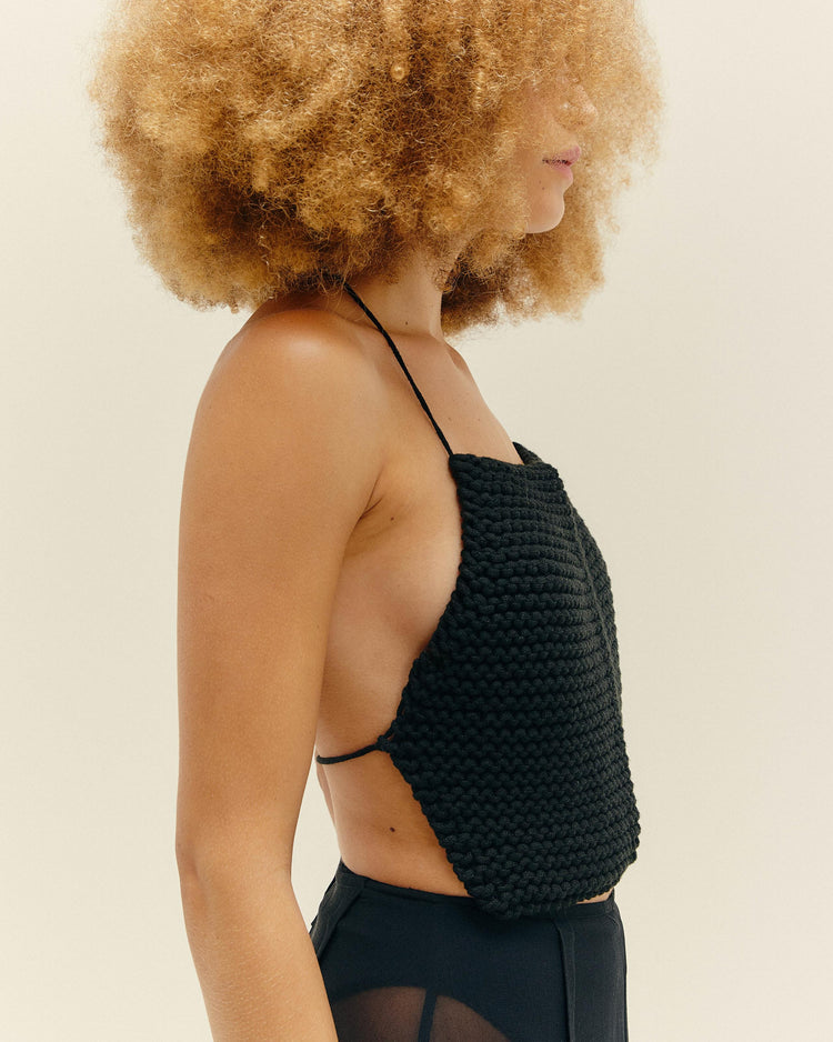 LAILA KNIT TOP - BLACK