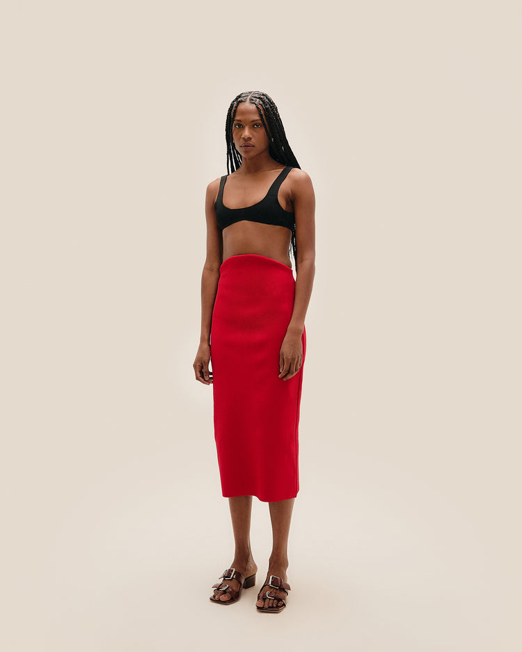 TOP IN MAGLIA JULIANA ROSSO SHIFT