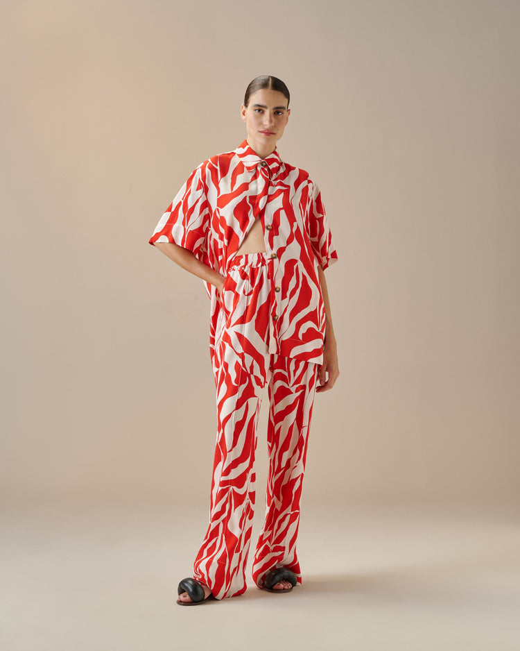 CAMICIA FLORA CON STAMPA AREALE