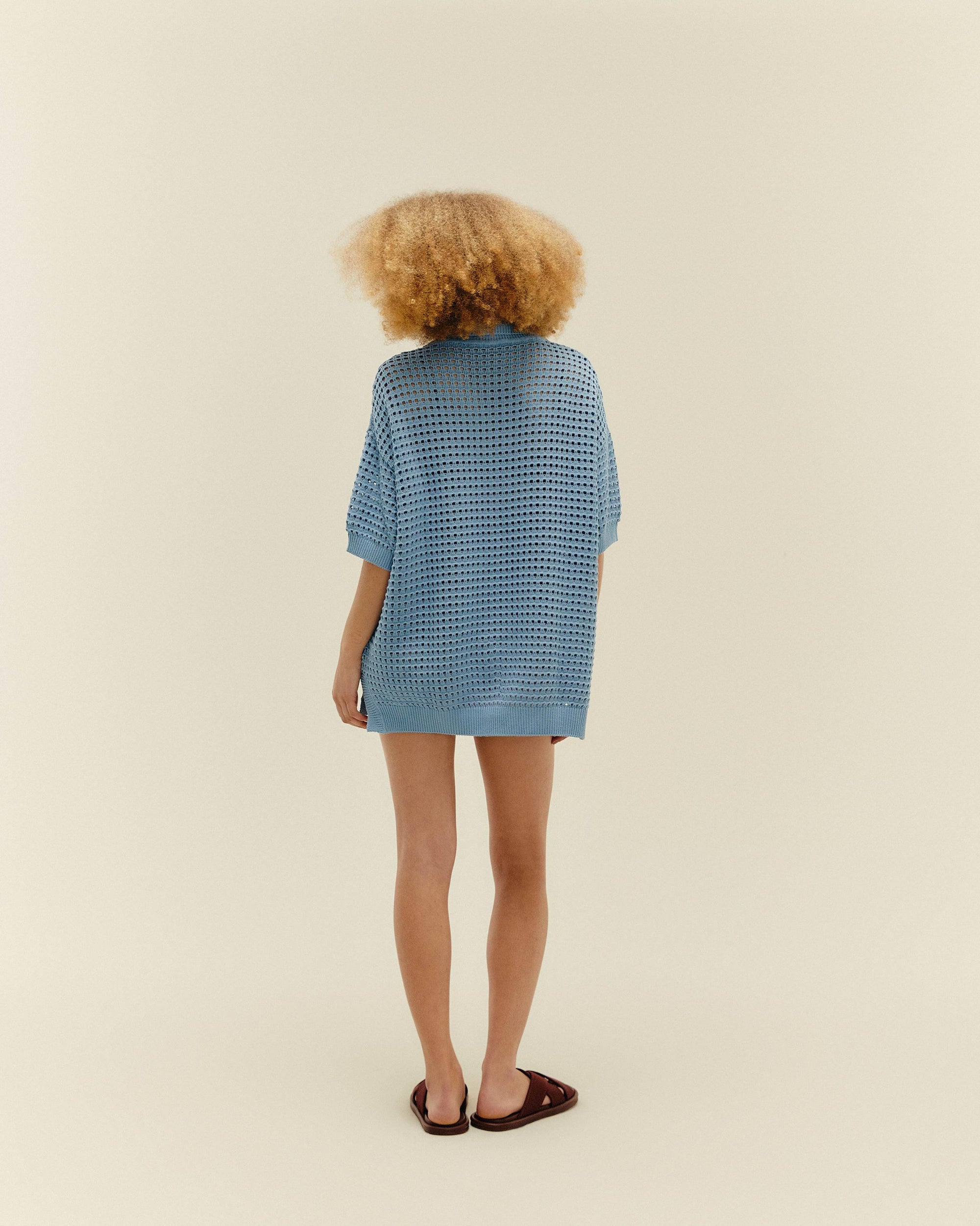 KNIT JOANA SHIRT CELESTE BLUE
