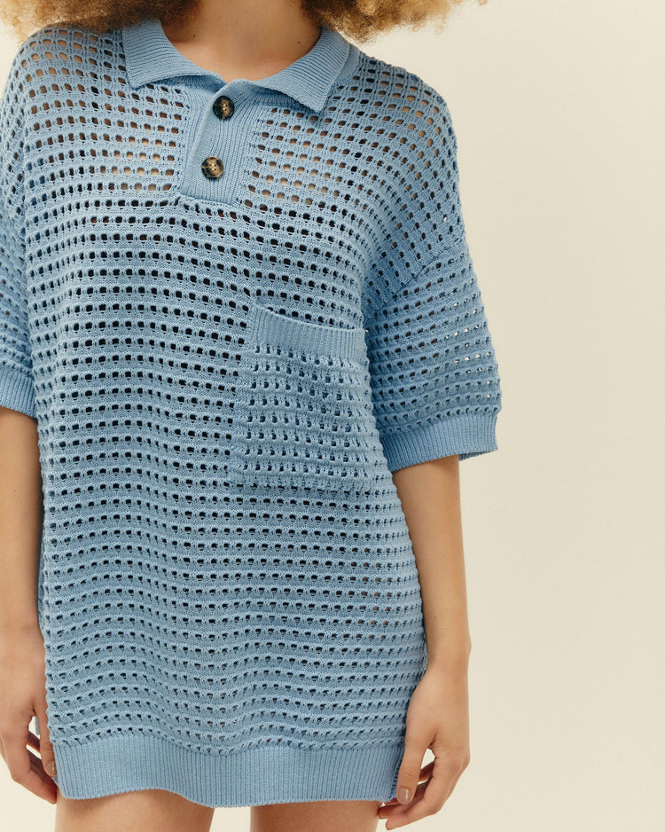 KNIT JOANA SHIRT CELESTE BLUE