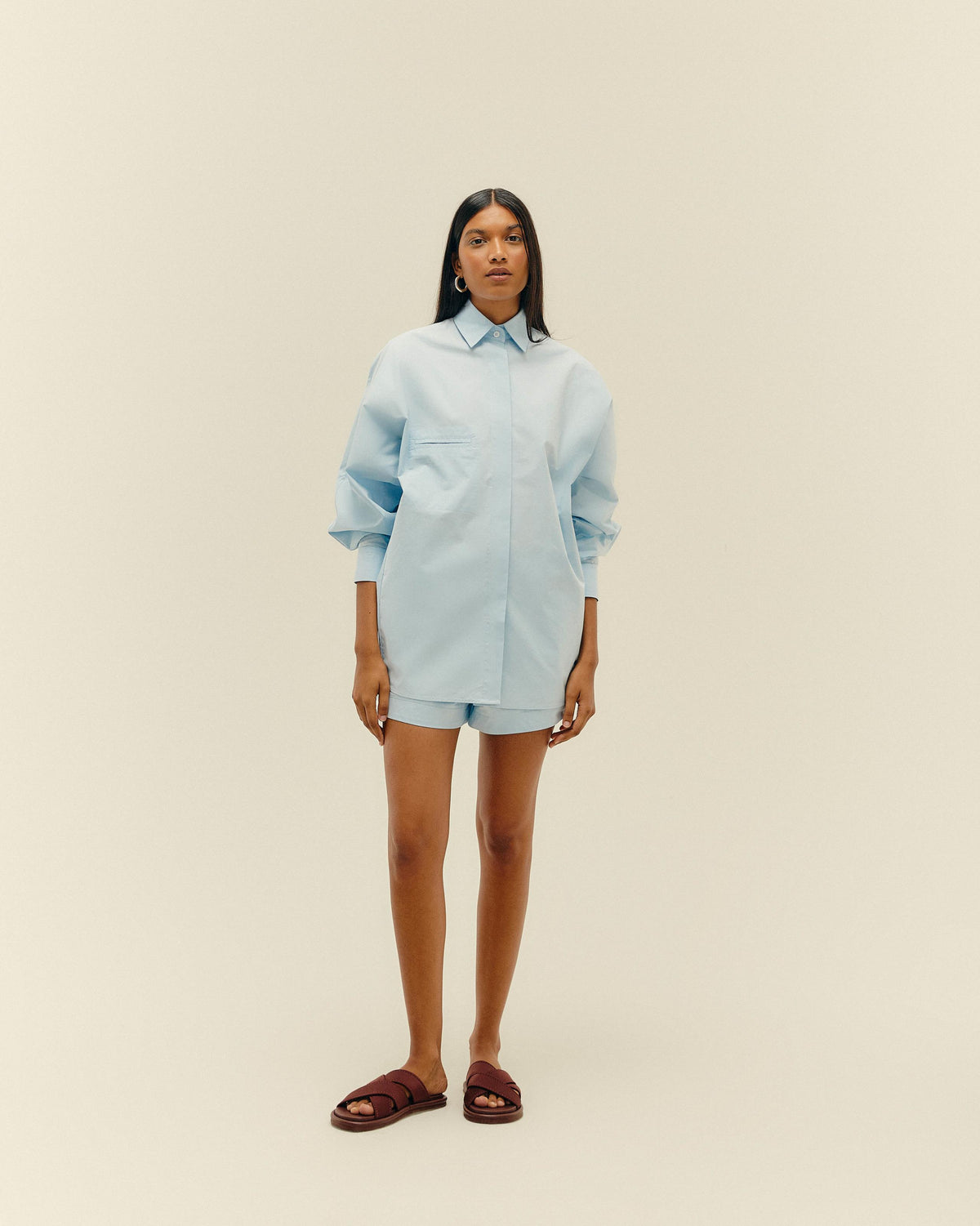 OVERSIZED SHIRT CELESTE BLUE