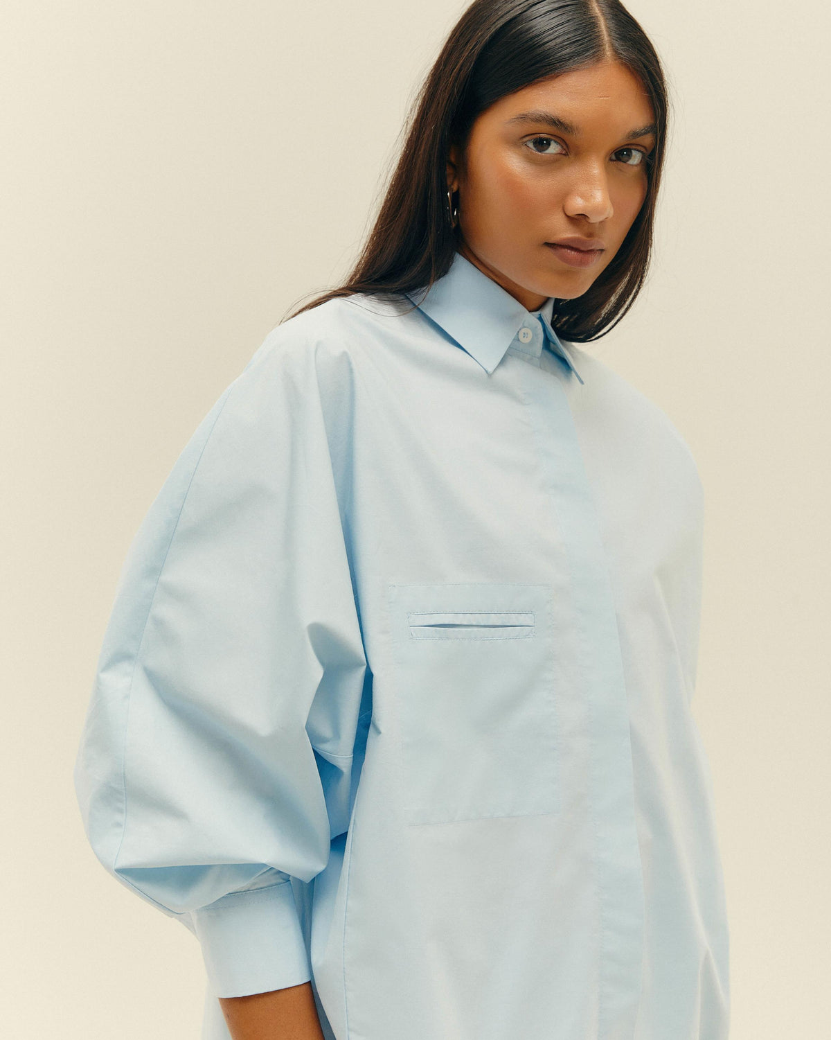 OVERSIZED SHIRT CELESTE BLUE
