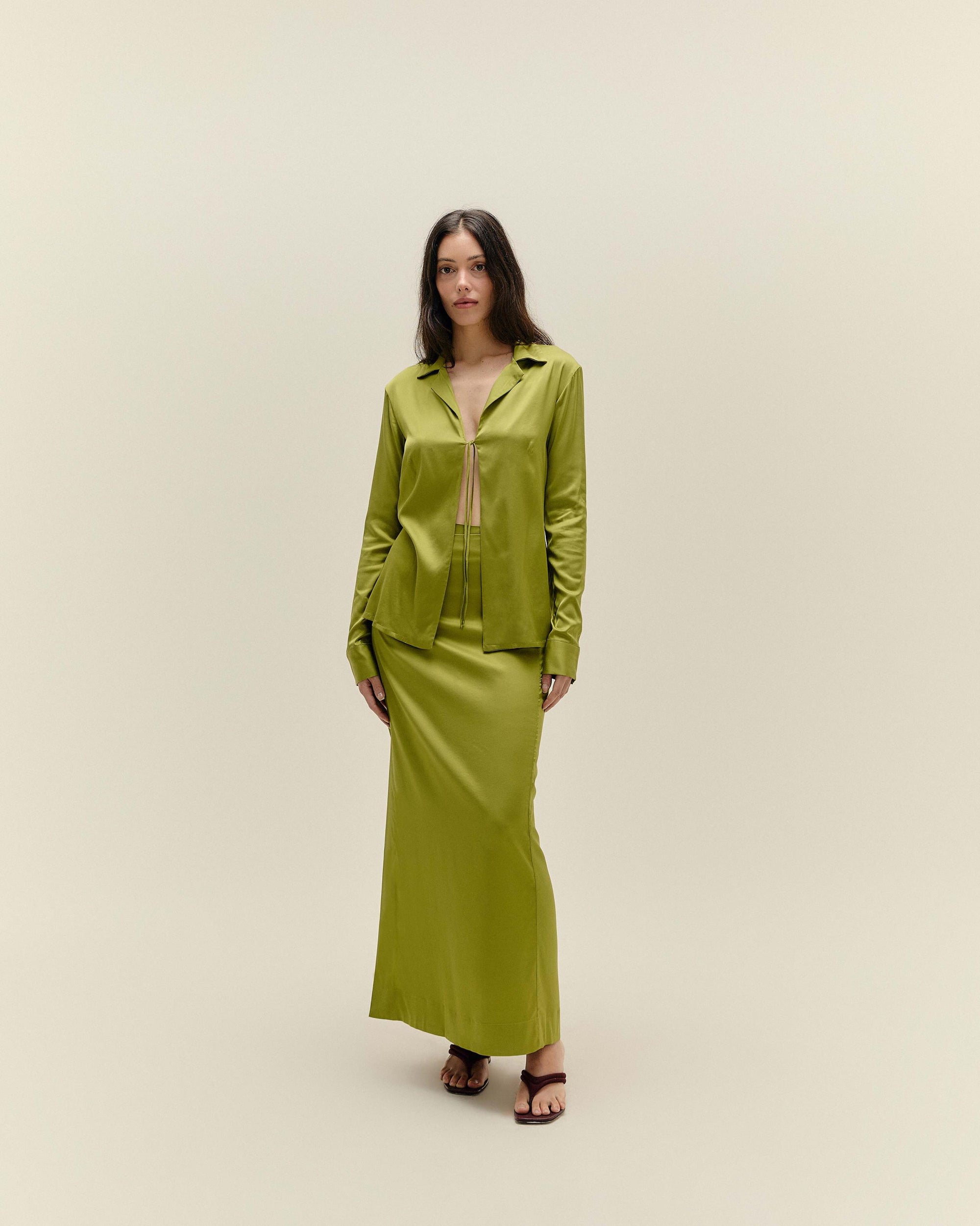 CHEMISE ESTELLA VERT GRAINE