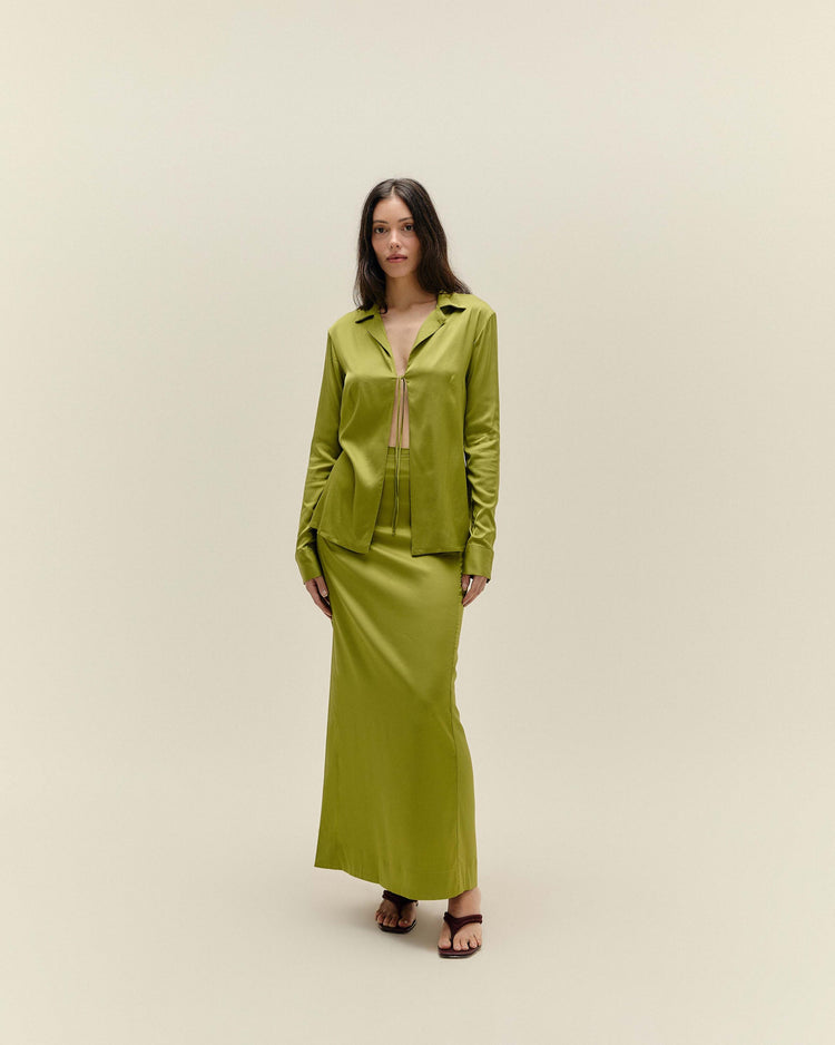 CHEMISE ESTELLA VERT GRAINE