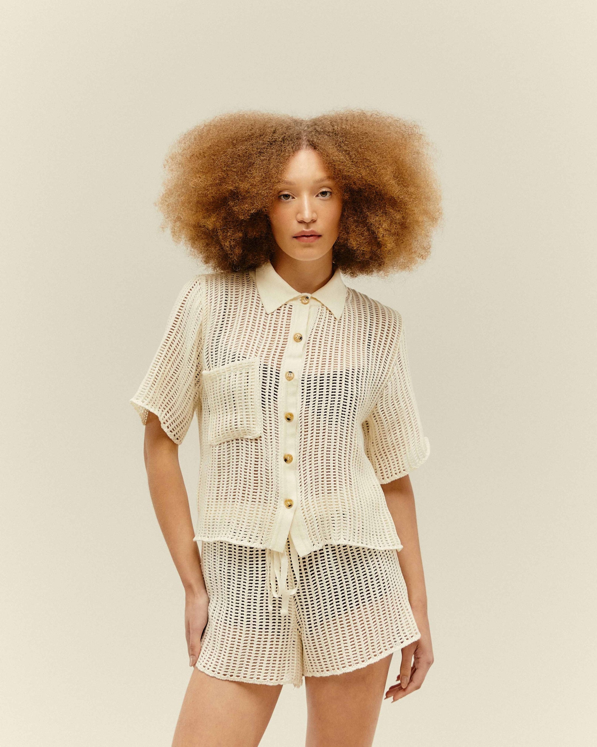 KNIT EMMA SHIRT OFF-WHITE
