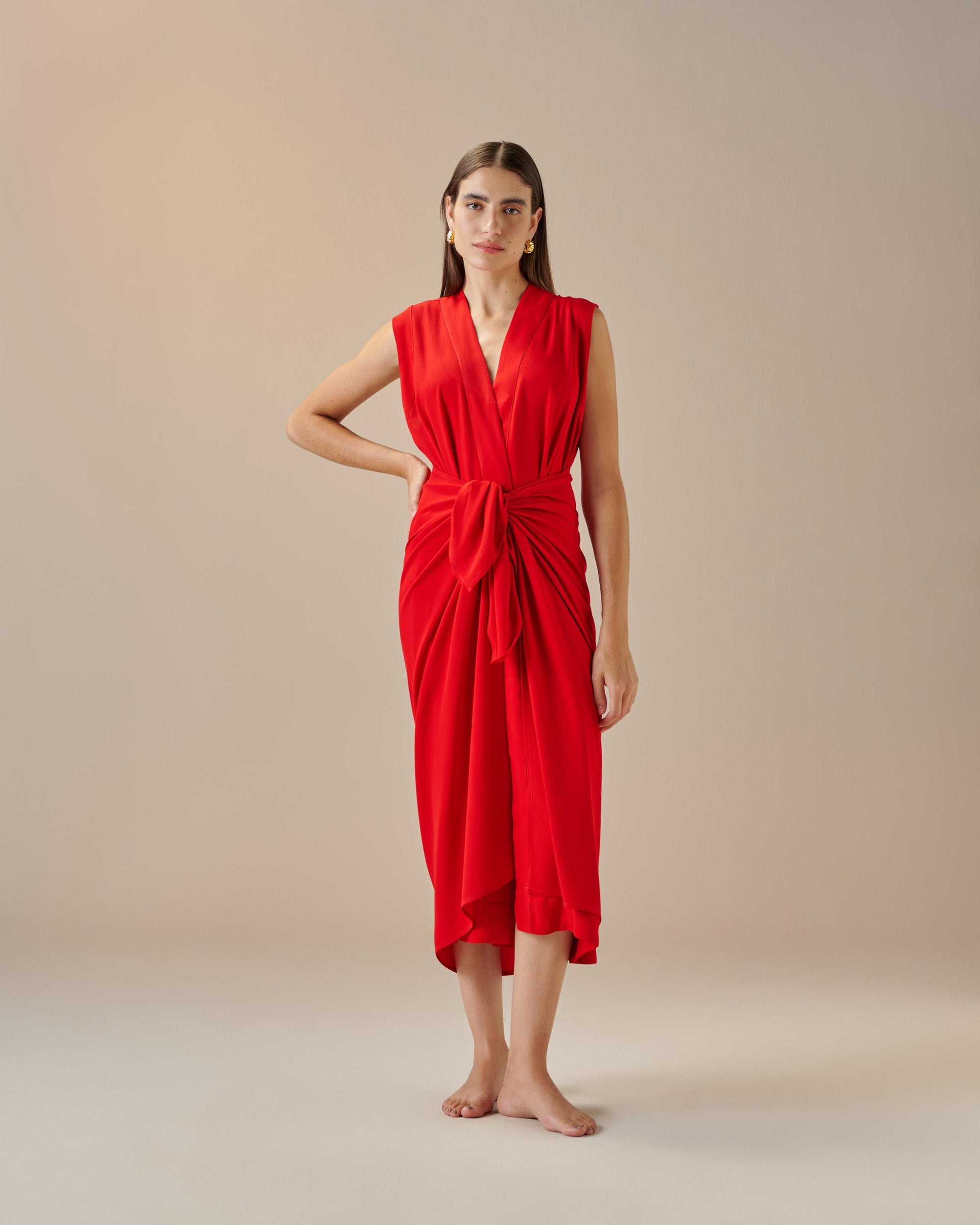 HELENA DRESS RED SHIFT