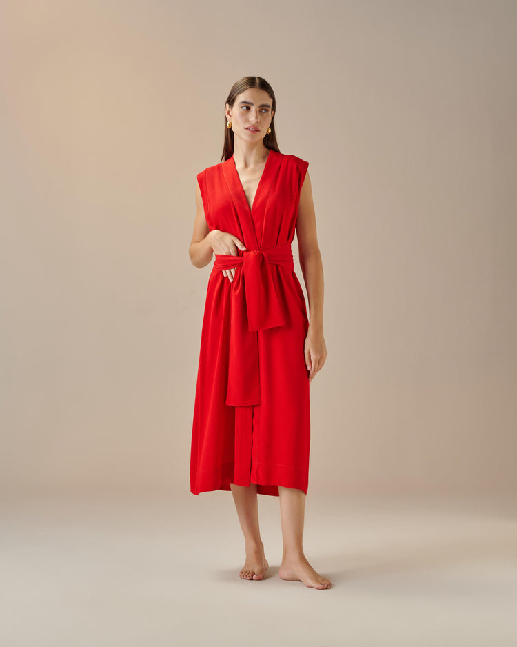 HELENA DRESS RED SHIFT
