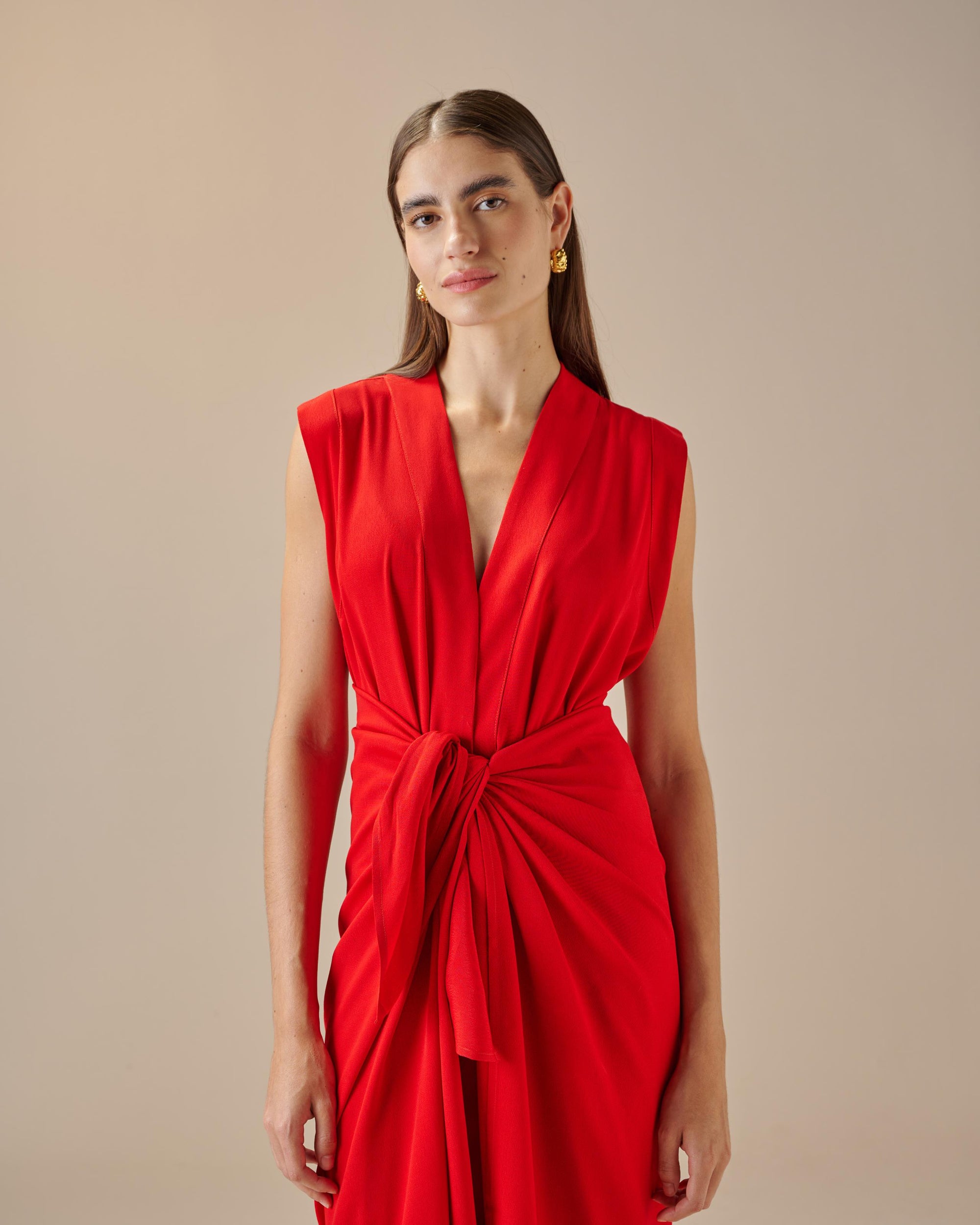 HELENA DRESS RED SHIFT