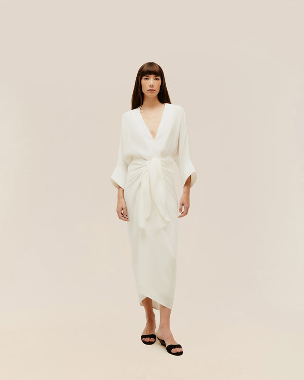 KNOT DRESS OFF-WHITE