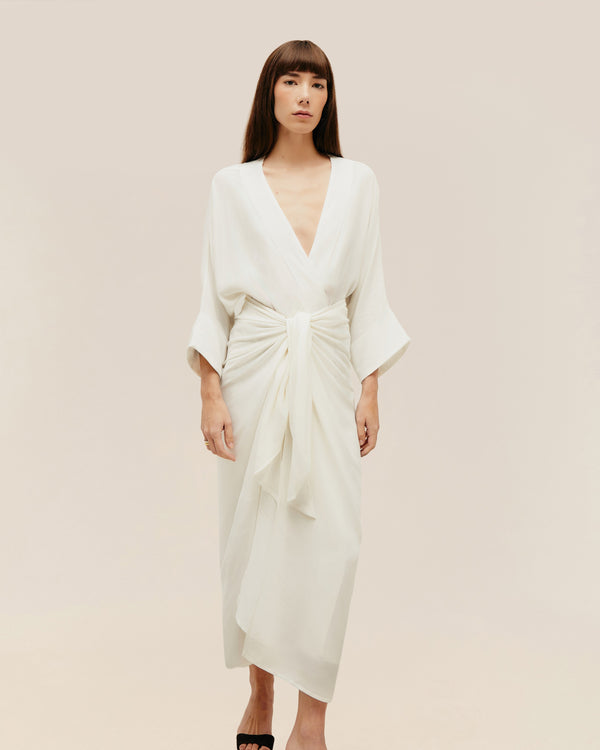 KNOT DRESS OFF-WHITE
