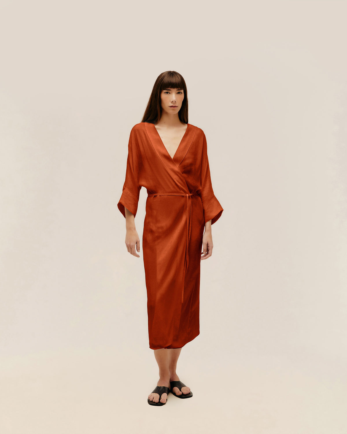 KNOT DRESS MID BROWN