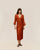 KNOT DRESS MID BROWN