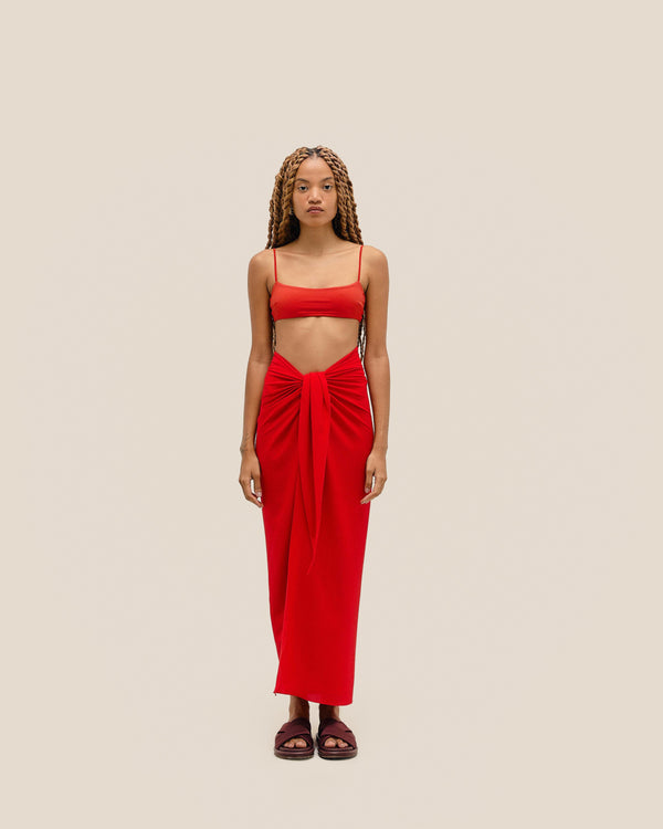 ROBE KNOT ROUGE