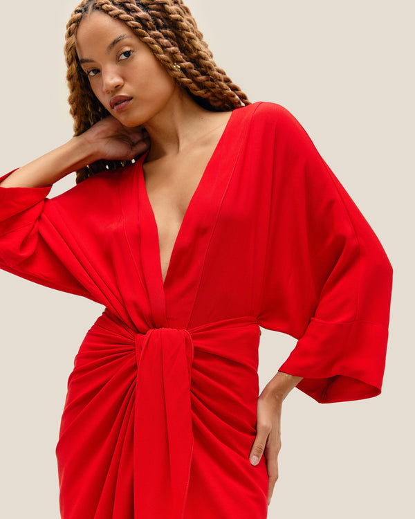 ROBE KNOT ROUGE