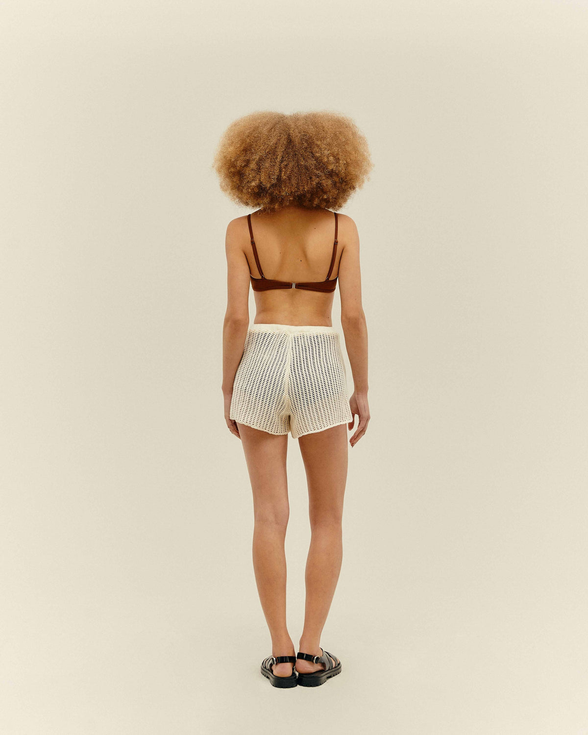 EMMA KNIT SHORTS IN OFF-WHITE