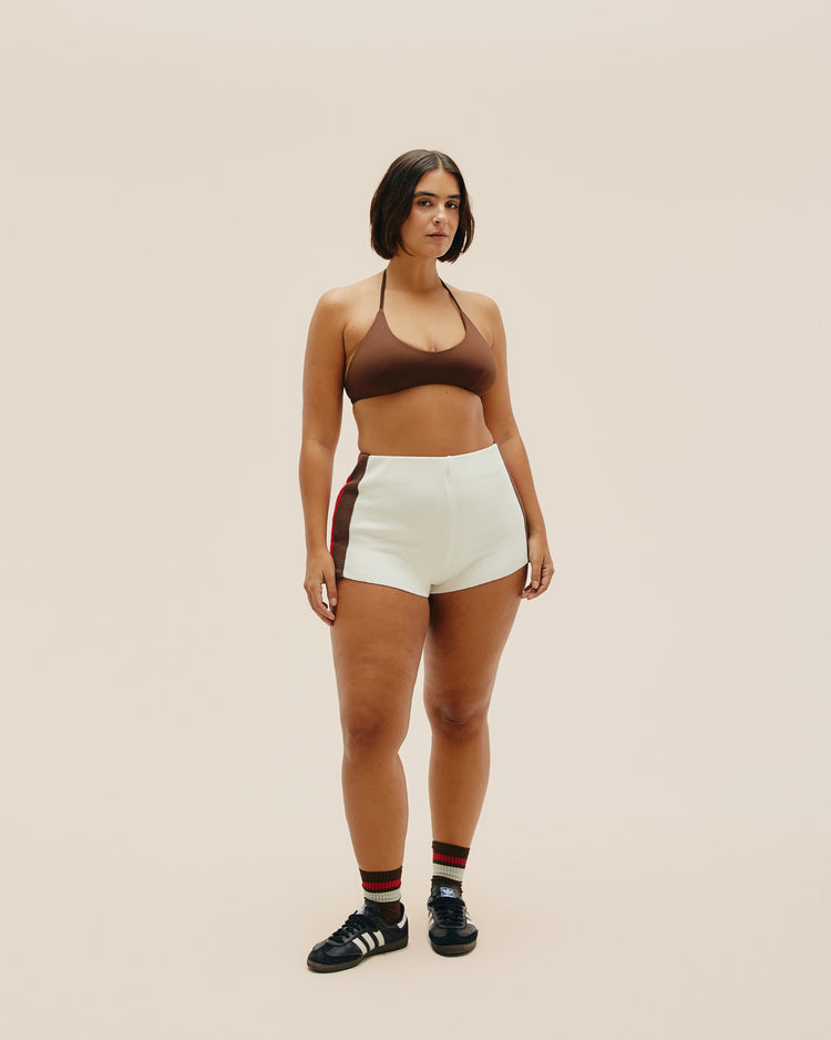 MARTA KNIT SHORTS WITH WHITE SPORT STRIPES