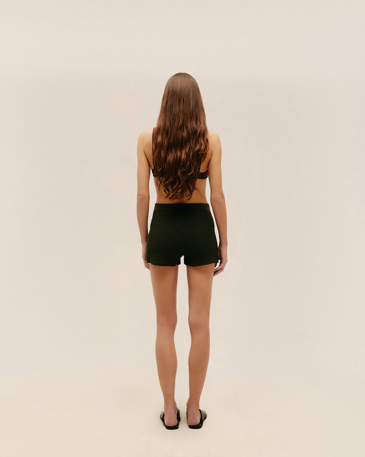 PANTALONES CORTOS DE PUNTO LOU VERDE OLIVA