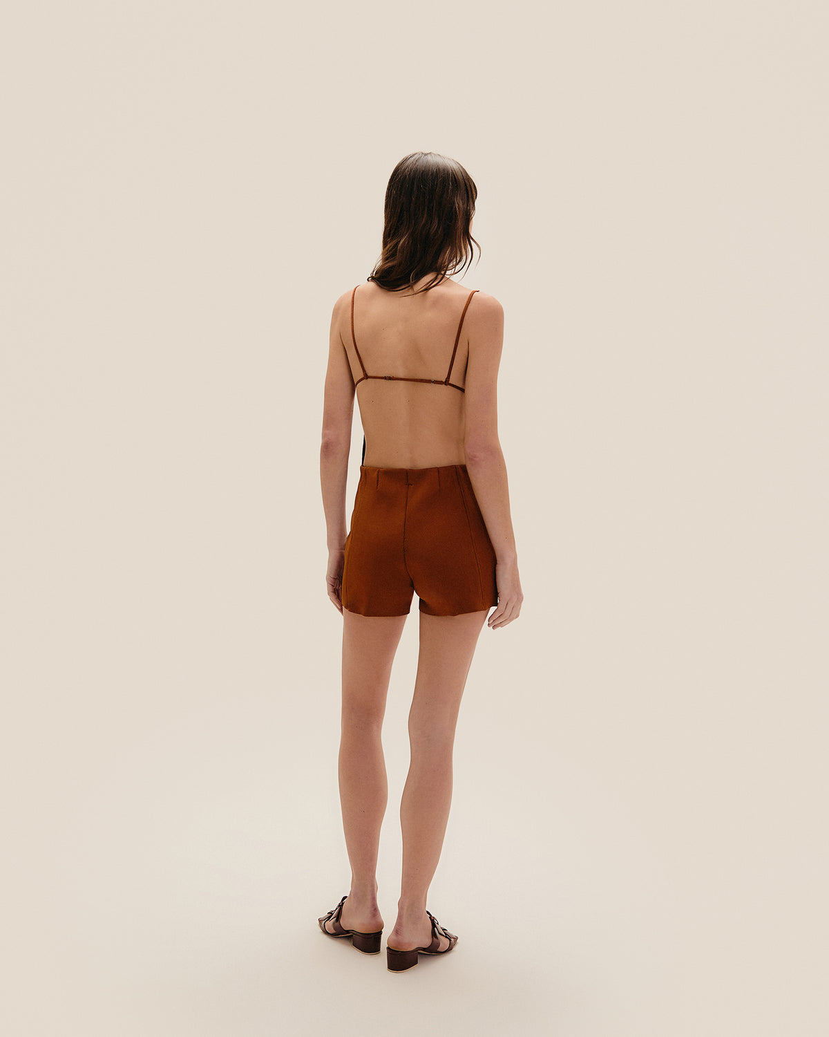 COUCOU KNIT SHORTS MID BROWN