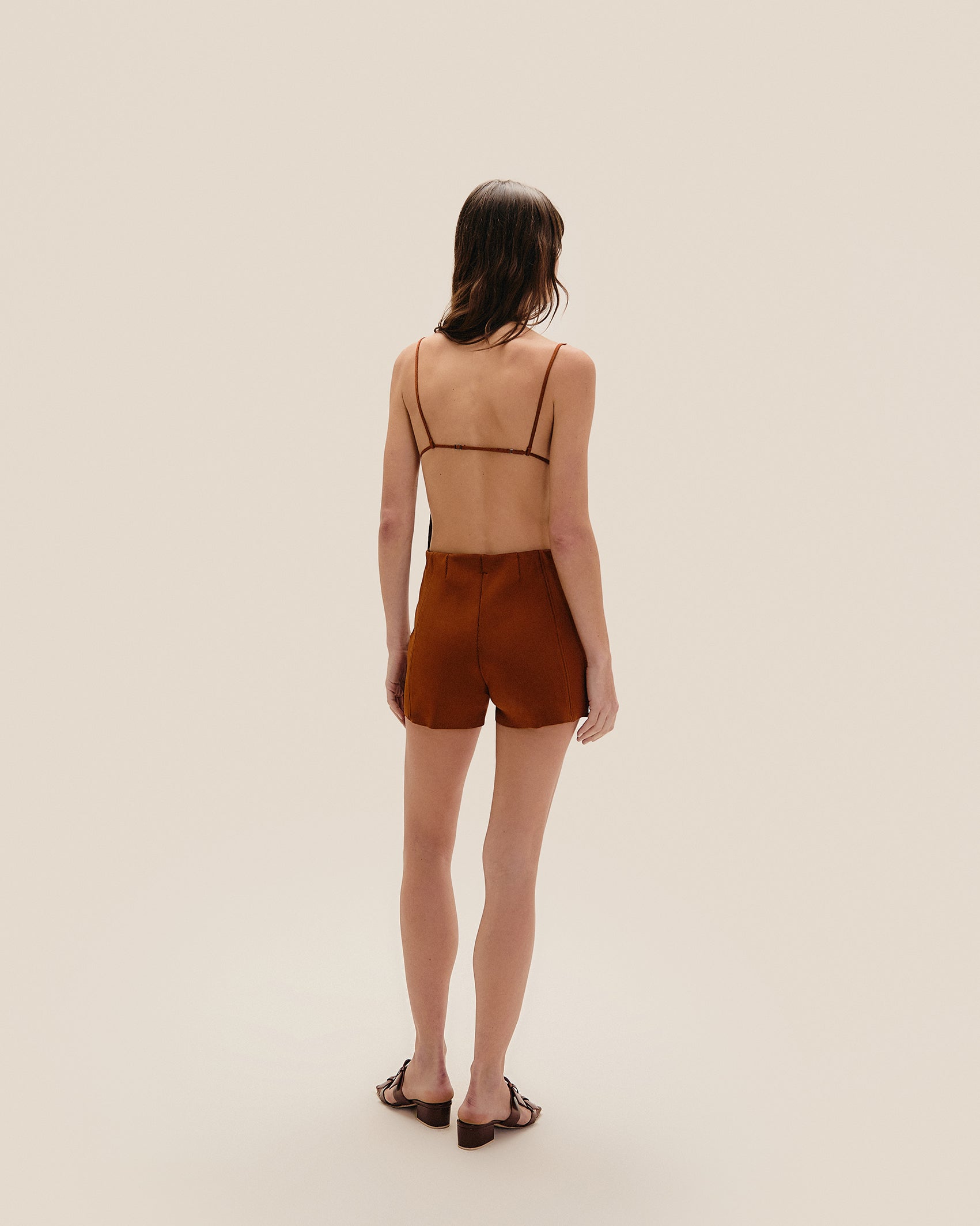 COUCOU KNIT SHORTS MID BROWN